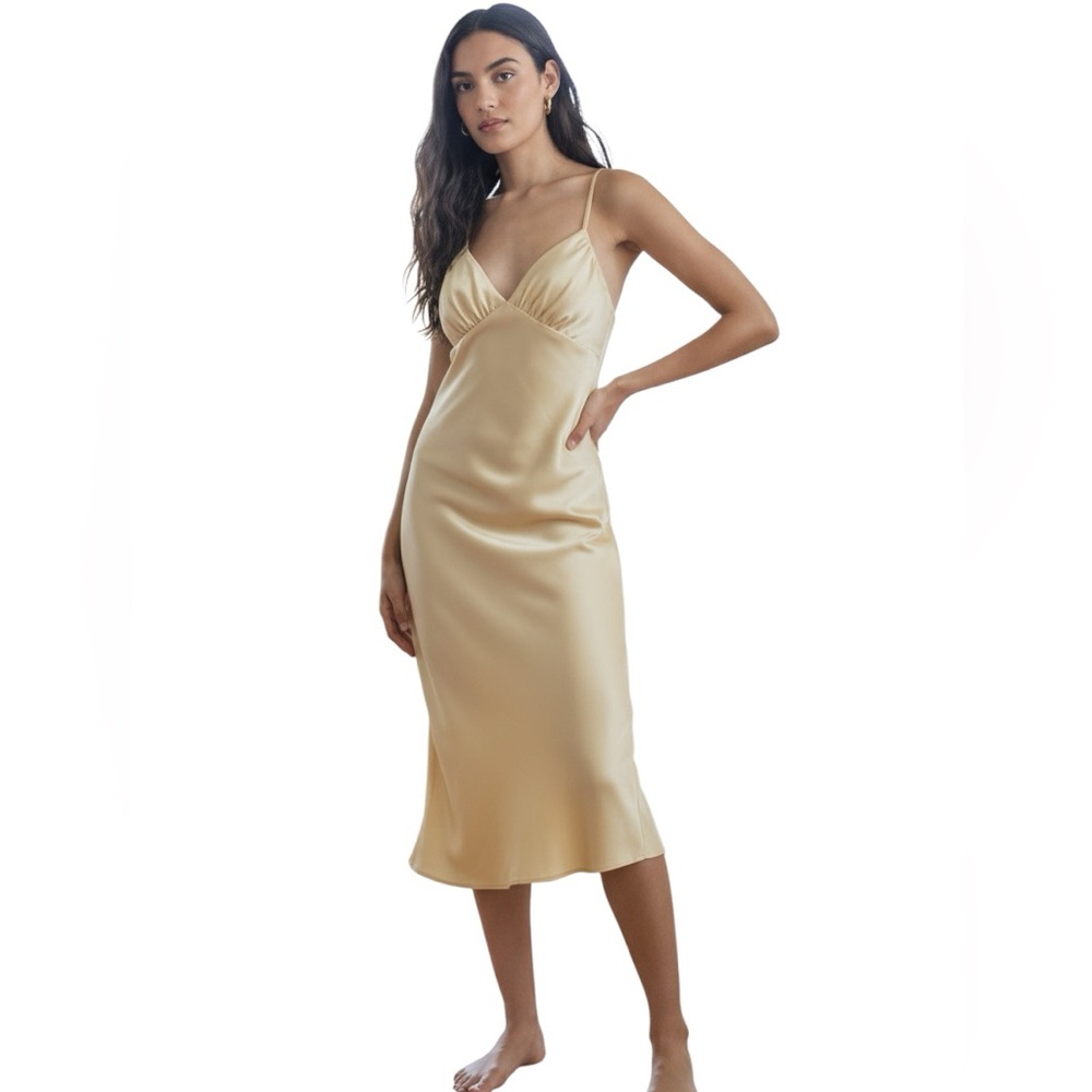 Abercrombie & Fitch Cream Satin Dress